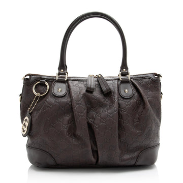 Gucci Guccissima Leather Sukey Top Handle Large Satchel (SHF-23263)