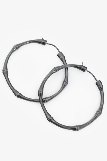 Gucci Sterling Silver Bamboo Hoop Earrings