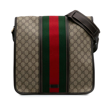 Gucci Large GG Supreme Web Flap Messenger New 1:1 Bags