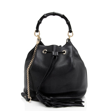 Gucci Leather Miss Bamboo Bucket New 1:1 Bags