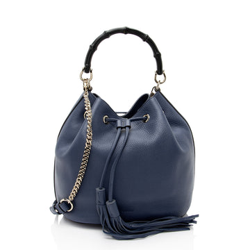 Gucci Leather Miss Bamboo Bucket New 1:1 Bags