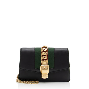 Gucci Leather Sylvie Super Mini New 1:1 Bags (SHF-pKo8lR)