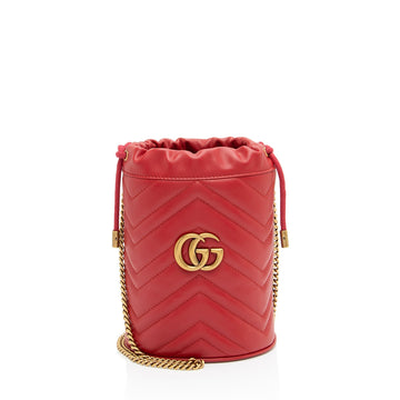 Gucci Matelasse Leather GG Marmont Mini Bucket New 1:1 Bags (SHF-dZVRWx)