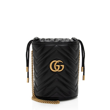 Gucci Matelasse Leather GG Marmont Mini Bucket New 1:1 Bags (SHF-IV6bhP)