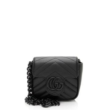Gucci Matelasse Leather GG Marmont Monochrome Square Chain Belt New 1:1 Bags