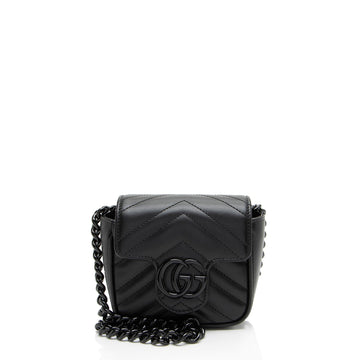 Gucci Matelasse Leather GG Marmont Monochrome Square Chain Belt New 1:1 Bags