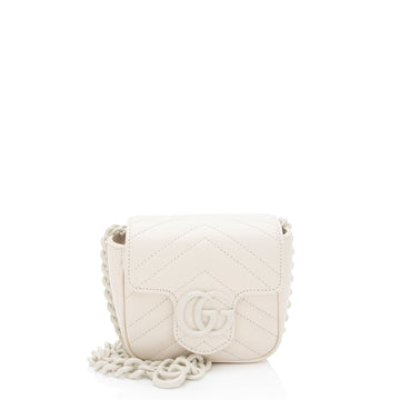 Gucci Matelasse Leather GG Marmont Monochrome Square Chain Belt New 1:1 Bags
