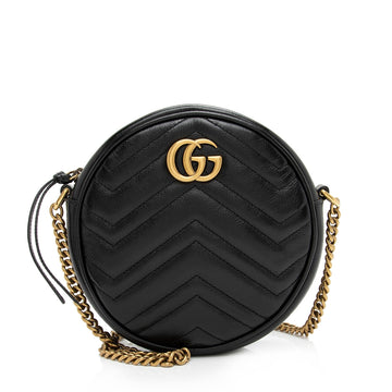 Gucci Matelasse Leather GG Marmont Round Mini Shoulder New 1:1 Bags (SHF-16xHJX)