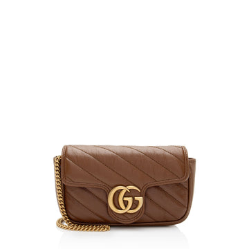 Gucci Matelasse Leather GG Marmont Super Mini Flap New 1:1 Bags (SHF-OIMhbP)
