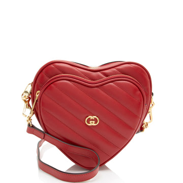 Gucci Matelasse Leather Interlocking G Heart Mini Shoulder New 1:1 Bags