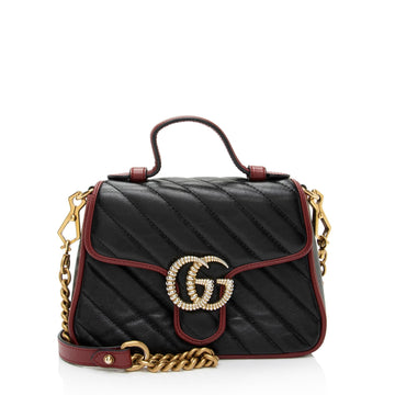 Gucci Matelasse Leather Torchon GG Marmont Mini Top Handle New 1:1 Bags (SHF-bIyeeK)