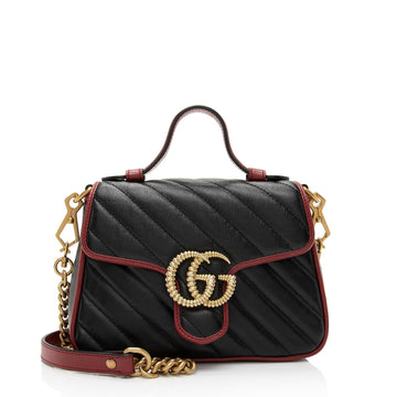 Gucci Matelasse Leather Torchon GG Marmont Mini Top Handle New 1:1 Bags (SHF-TofIot)