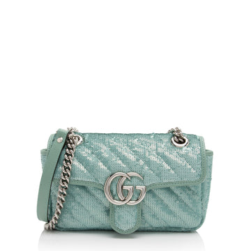 Gucci Matelasse Sequin GG Marmont Mini Flap New 1:1 Bags (SHF-09pAUc)