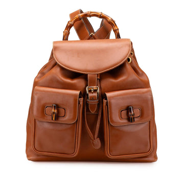 Gucci Medium Calfskin Bamboo Drawstring Backpack
