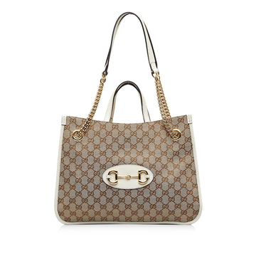 Gucci Medium GG Canvas Horsebit 1955 Tote (SHG-vcUCLM)