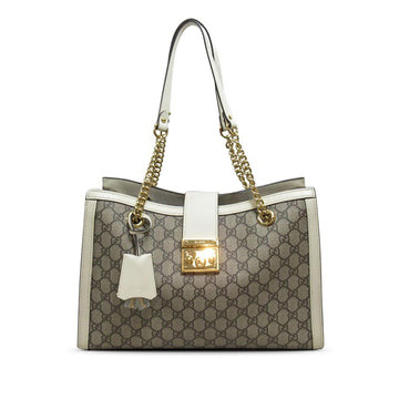 Gucci Medium GG Supreme Padlock Tote New 1:1 Bags (SHG-uagYvF)