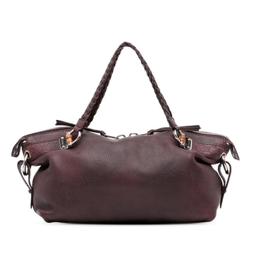 Gucci Medium Leather Bamboo Bar Tote