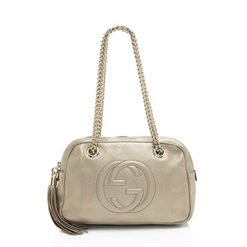Gucci Metallic Leather Soho Chain Shoulder New 1:1 Bags