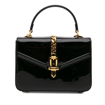 Gucci Mini Patent Sylvie 1969 Top Handle New 1:1 Bags