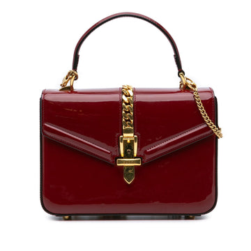 Gucci Mini Patent Sylvie 1969 Top Handle New 1:1 Bags