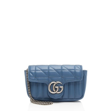 Gucci Mixed Matelasse Leather GG Marmont Aria Super Mini Flap New 1:1 Bags