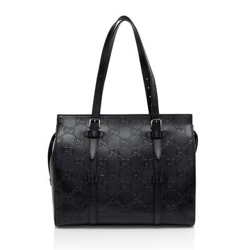 Gucci Perforated GG Embossed Zip Tote (SHF-Rjdpkd)