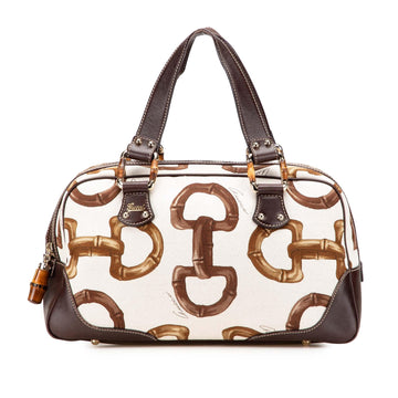 Gucci Printed Canvas Bamboo Horsebit HandNew 1:1 Bags