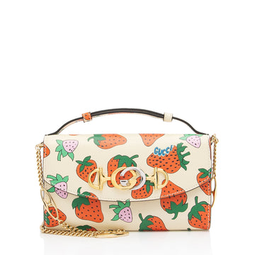 Gucci Printed Leather Strawberry Zumi Mini Shoulder New 1:1 Bags (SHF-Se6JXX)