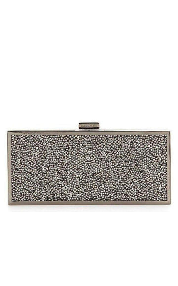 Gunmetal Ariana Rock Crystal Hard Clutch