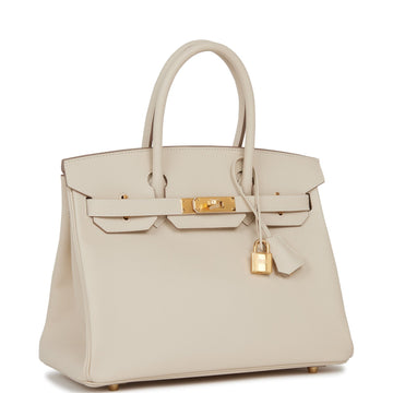 Hermes Birkin 30 Craie Leather Gold Hardware