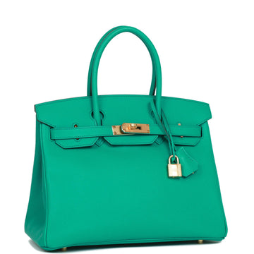 Hermes Birkin 30 Vert Jade Leather Gold Hardware