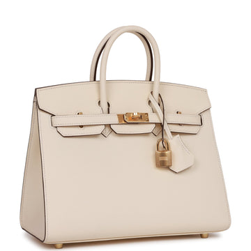 Hermes Birkin Sellier 25 Nata Leather Gold Hardware