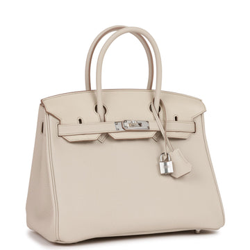 Hermes 3 En 1 Birkin 30 Beton Togo and Leather Palladium Hardware
