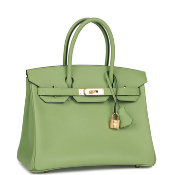 Hermes Birkin 30 Vert Criquet Leather Gold Hardware