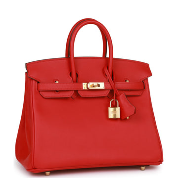 Hermes Birkin 25 Rouge De Coeur Leather Gold Hardware