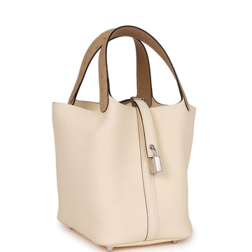 Hermes Picotin Lock 18 Trench Ostrich and Nata Leather Touch Palladium Hardware
