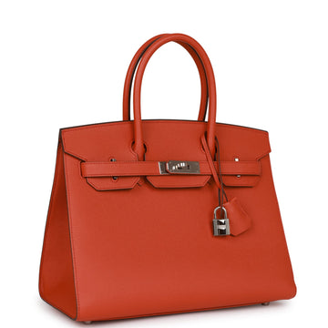 Hermes Birkin Sellier 30 Terre Battue Leather Palladium Hardware