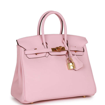 Top Quality Hermes Birkin 25 Rose Sakura Leather Gold Hardware