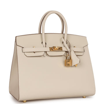 Hermes Birkin Sellier 25 Craie Leather Gold Hardware
