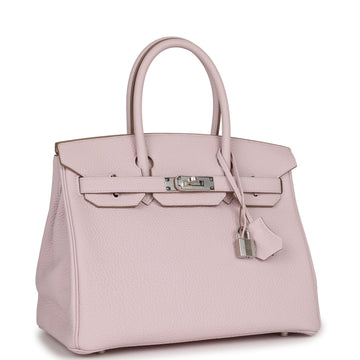 Hermes Birkin 30 Mauve Pale Leather Palladium Hardware
