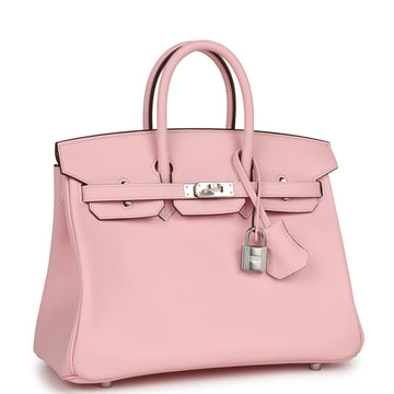 Hermes Birkin 25 Rose Sakura Leather Palladium Hardware