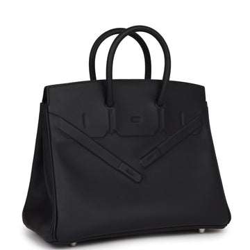 Hermes Birkin Shadow 25 Caban Leather Palladium Hardware