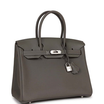 Hermes 3 En 1 Birkin 30 Gris Meyer Togo and Leather Palladium Hardware