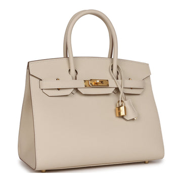 Hermes Birkin Sellier 30 Craie Leather Gold Hardware