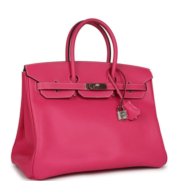 Top Quality Hermes Birkin 35 Rose Tyrien Candy Leather Palladium Hardware