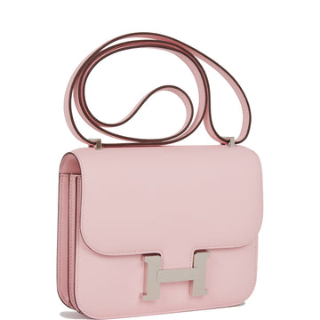 Hermes Constance 18 Rose Sakura Leather Palladium Hardware