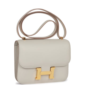 Hermes Constance 18 Gris Perle Leather Gold Hardware