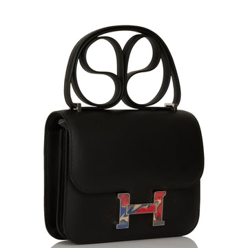 Hermes Marble Constance 18 Black Leather Palladium Hardware