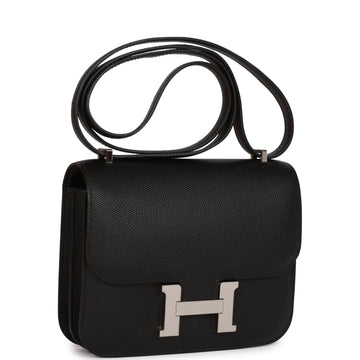 Hermes Constance 18 Black Leather Palladium Hardware