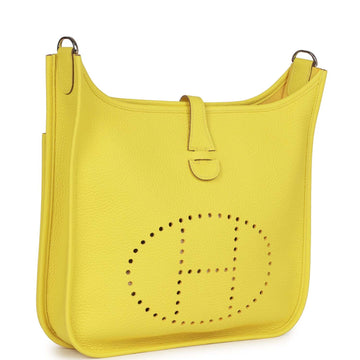 Hermes Evelyne III PM Lime Leather Palladium Hardware